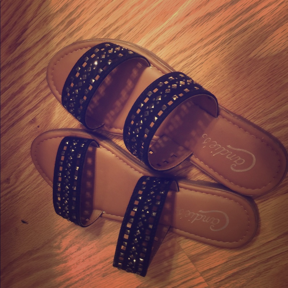 Size 6 black sparkle Sandals
